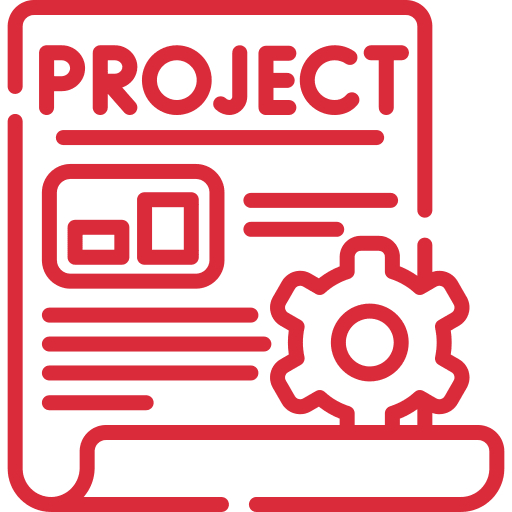 Project document icon with gear symbol.